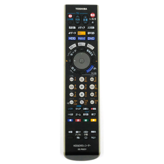 【中古】TOSHIBA製　DVDレコーダー用リモコン SE-R0231　本体いたみ