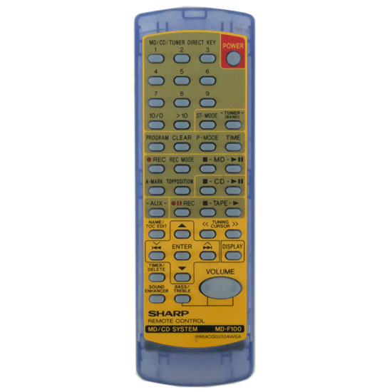 【中古】SHARP　オーディオリモコン　RRMCG0232AWSA