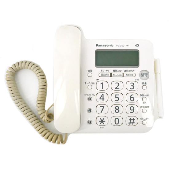 【中古】Panasonic　電話機 親機のみ　VE-GD21-W　本体のみ