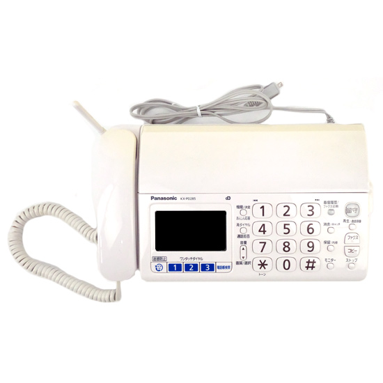 【中古】Panasonic　普通紙ファクス 親機のみ　KX-PD285　本体のみ　本体いたみ