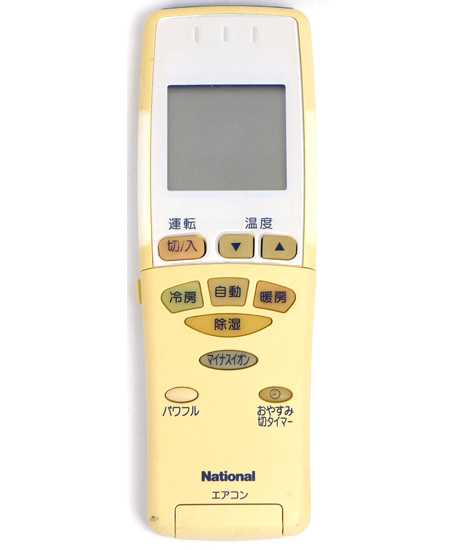 【中古】National　エアコンリモコン A75C2328　本体いたみ