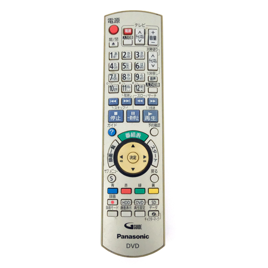 【中古】Panasonic　ハイビジョンDVDレコーダー用リモコン N2QAYB000349　本体いたみ