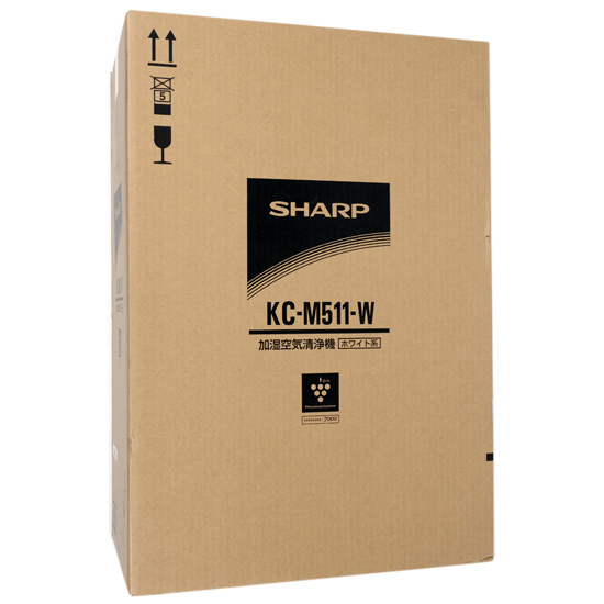 【中古】SHARP　床置き型プラズマクラスター加湿空気清浄機　KC-M511-W　ホワイト　未使用