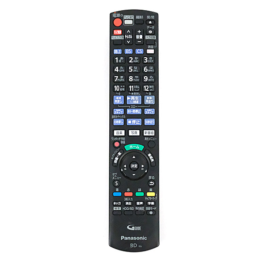 【中古】Panasonic　ブルーレイディスクレコーダー用リモコン　N2QAYB001184　本体いたみ