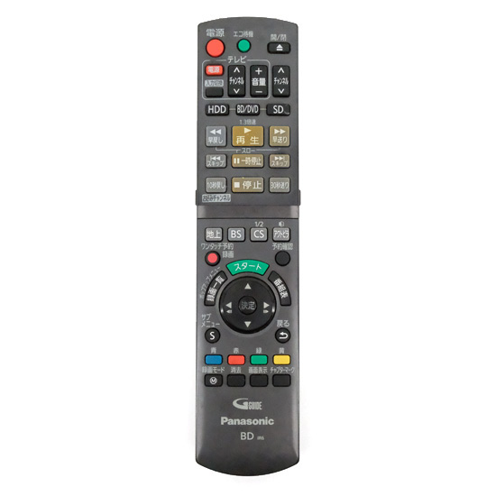 【中古】Panasonic　BD/DVDレコーダー用リモコン　N2QAYB000685