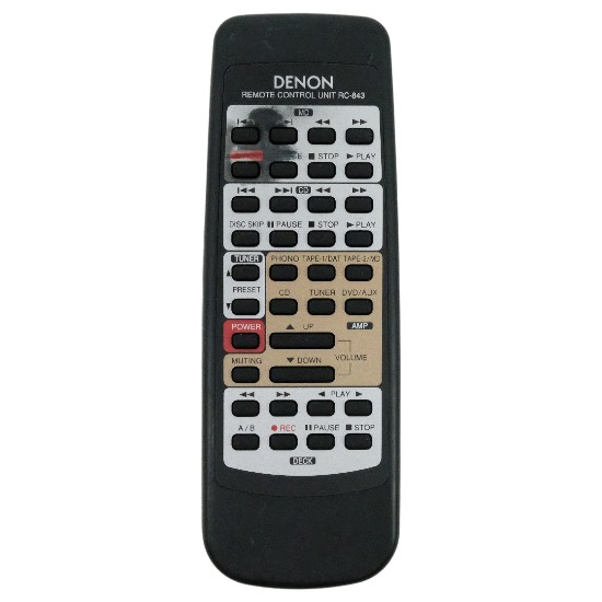 【中古】DENON　オーディオリモコン RC-843　本体いたみ