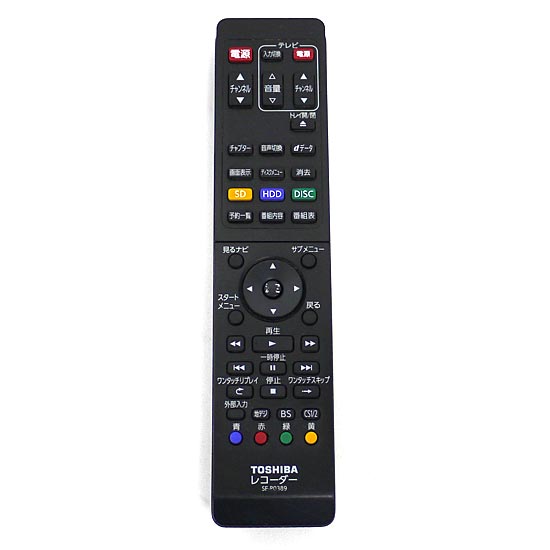 【中古】TOSHIBA　ブルーレイレコーダー用リモコン SE-R0389　電池カバーなし