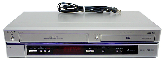 【中古】SHARP　ビデオ一体型DVDプレーヤー DV-NC750　リモコン付き　リモコン電池カバーなし・リモコンいたみ