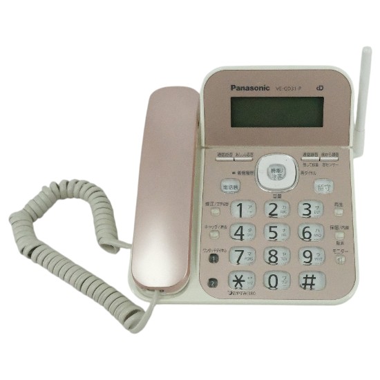 【中古】Panasonic　電話機 親機のみ　VE-GD31　ピンク