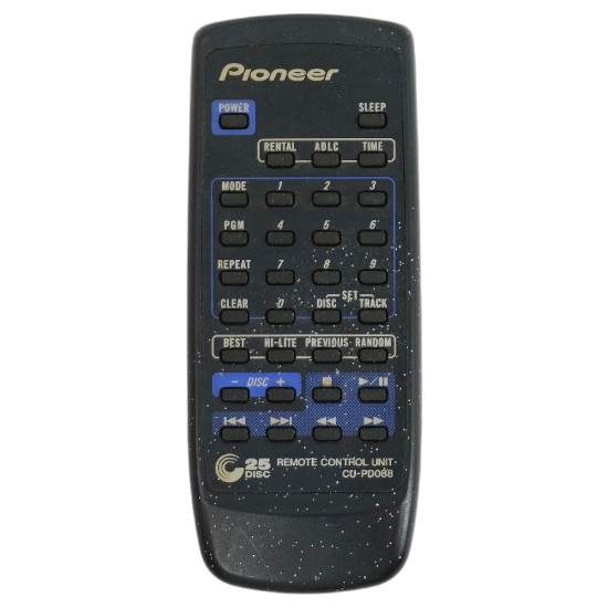 【中古】PIONEER　CDチェンジャー PD-F25A用リモコン　CU-PD088　本体いたみ　電池カバーなし