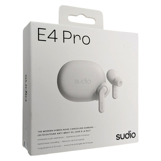 【中古】Sudio　ワイヤレスイヤホン　E4 Pro　SD-4002　クラウディホワイト　未使用