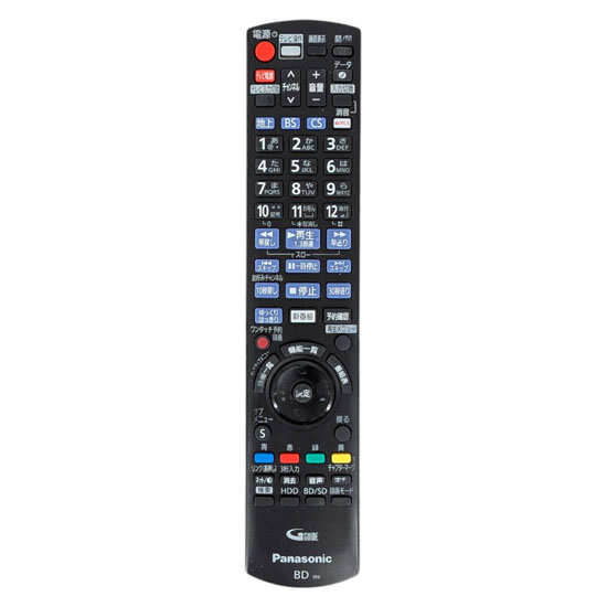 【中古】Panasonic　ブルーレイディスクレコーダー用リモコン　N2QAYB001142　本体いたみ