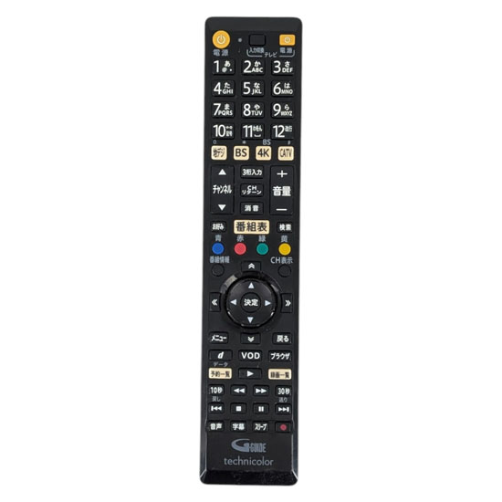 【中古】Technicolor　チューナー用リモコン　BD-V7500R