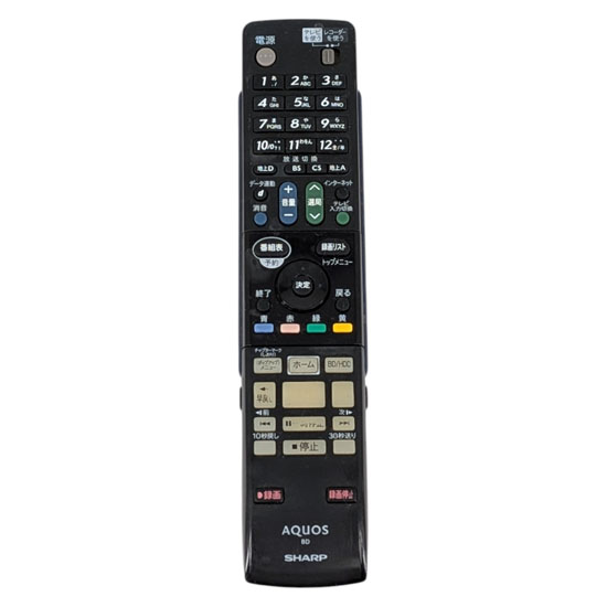 【中古】SHARP　ブルーレイディスクレコーダー用リモコン GA855PA　本体いたみ