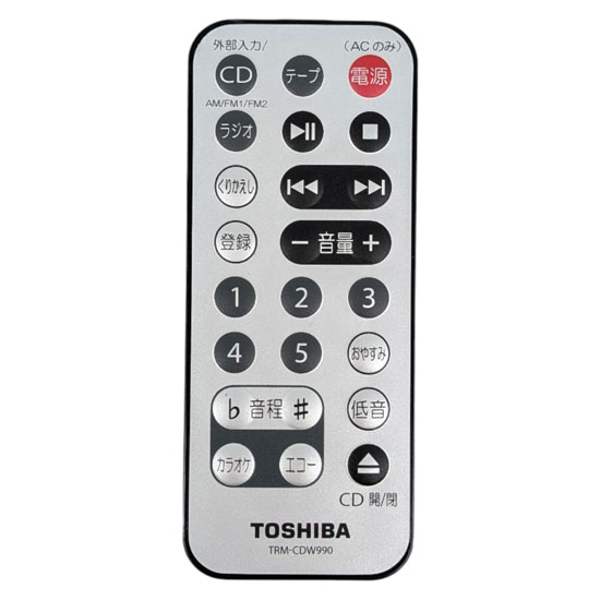 【中古】TOSHIBA　CDラジオカセットレコーダー TY-CDW990用リモコン　TRM-CDW990