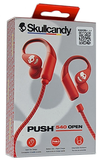 【中古】Skullcandy　完全ワイヤレスイヤホン Push 540 Open　S4PFW-U995　PLASMA RED　未使用