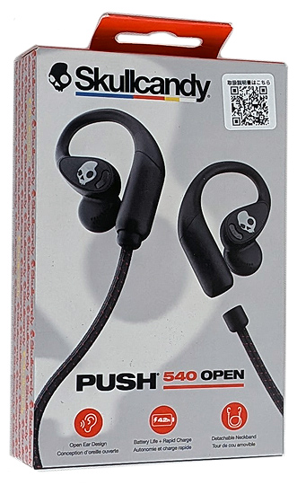 【中古】Skullcandy　完全ワイヤレスイヤホン Push 540 Open　S4PFW-T740　TRUE BLACK　未使用
