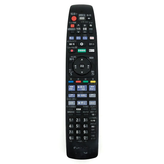 【中古】Panasonic　ブルーレイレコーダー用リモコン　N2QBYB000041　電池カバーなし