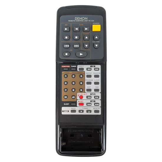 【中古】DENON　オーディオリモコン　RC-836　前面カバーなし