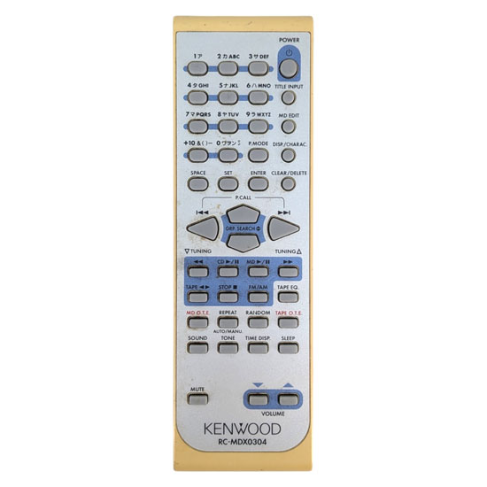 【中古】KENWOOD　オーディオ用リモコン　RC-MDX0304