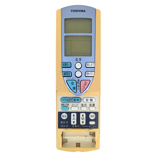 【中古】TOSHIBA　エアコンリモコン　WH-F1P　前面カバーなし・液晶画面いたみ