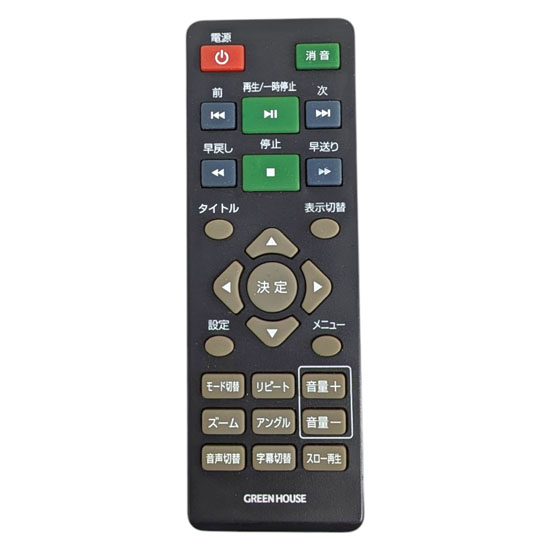 【中古】グリーンハウス　DVDプレーヤーリモコン　PDVRC-6
