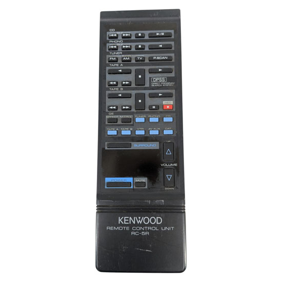 【中古】KENWOOD　オーディオ用リモコン　RC-5R　電池カバーなし　本体いたみ