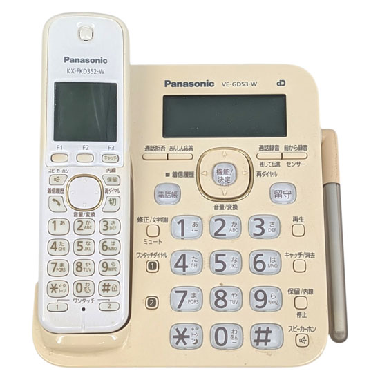 【中古】Panasonic　電話機 親機のみ　VE-GD53-W　本体いたみ