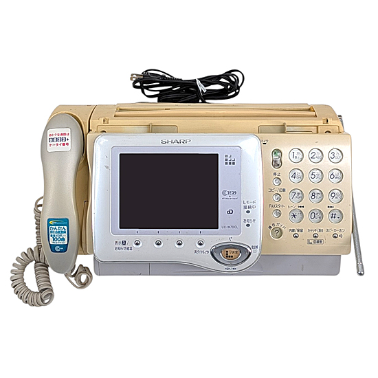 【中古】SHARP　電話機 FAX 親機のみ　UX-W70CL　本体のみ　用紙トレーなし　本体いたみ