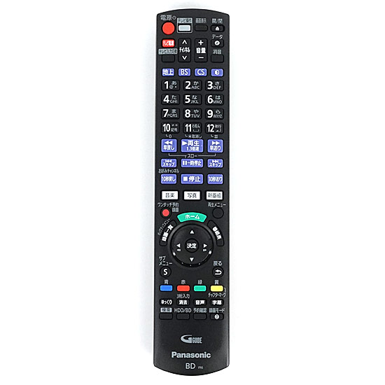 【中古】Panasonic　ブルーレイディスクレコーダー用リモコン　N2QAYB001171　電池カバーなし