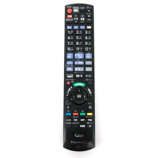 【中古】Panasonic　ブルーレイディスクレコーダー用リモコン　N2QAYB001182　本体いたみ