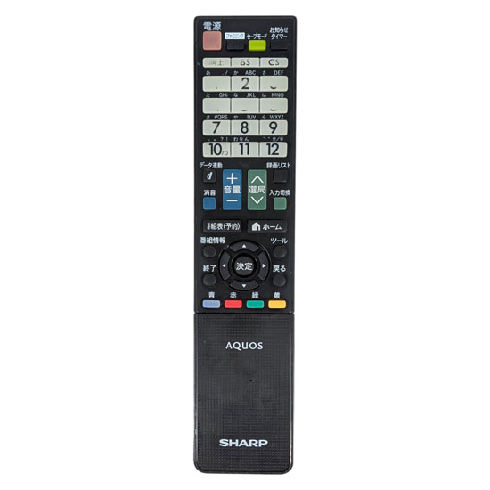 【中古】SHARP　液晶テレビ用リモコン GB077WJSA　本体いたみ